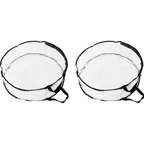 Wreath Storage Container Transparent Round Storage Bag Black Edge PVC Heavy Duty Storage Bag2PCS