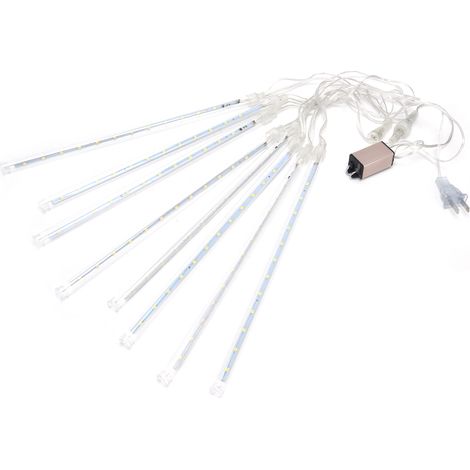 Guirlande lumineuse LED double face étanche 30cm 24LED tube lumineux chaud 8 pièces pour jardin extérieur prise US 110-220V bande lumineuse météorite