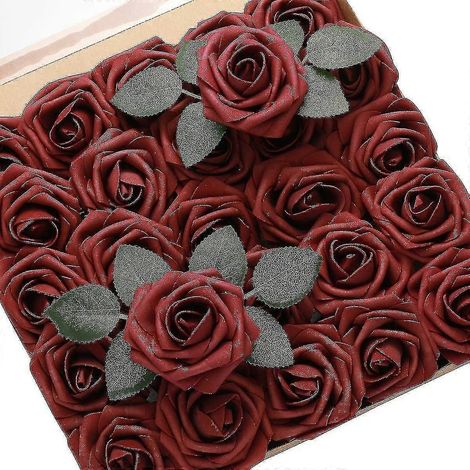 25 roses artificielles réalistes en mousse (1/5)
