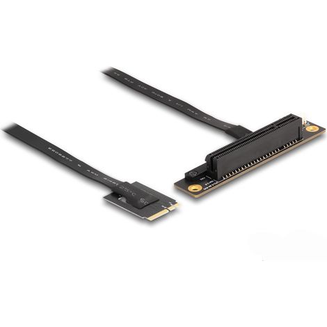 DeLOCK Adaptador M.2 clave A+E a PCIe x8 NVMe en ángulo con cable de 20 cm (1/3)
