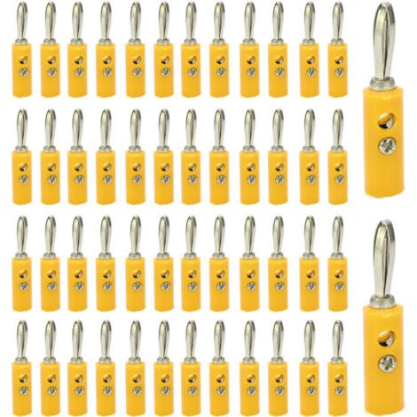 Connecteur Banane 4mm JT-002 Sans Soudure, Nouveau Type pour Instruments d'Enseignement, Jaune (1/5)