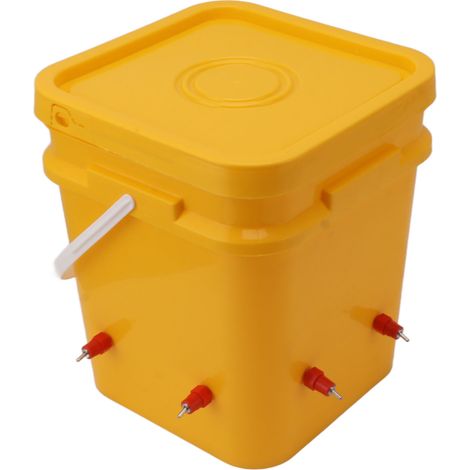 Abreuvoir automatique pour poules avec baril portable 12L équipement de boisson pour volailles oies canards seau + tête rouge (1/5)