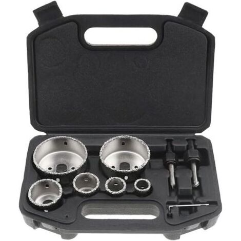 Jeu Scies de cloche Ensemble d’outils 9 pièces Perceuse Carreaux Carrelage Trépan de forage Couronne-φ22,28,35,44,68,73mm (1/5)
