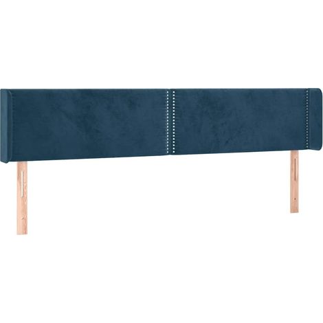 Maison Exclusive - Tête de lit avec oreilles Bleu foncé 203x16x78/88 cm Velours (1/5)