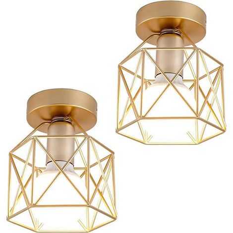 Plafonnier Pour Intérieur /Lampe Murale Cage, Lampe décorative d'intérieur - E27 (Ampoule Non Comprise) - LED (2 Unité) (1/4)