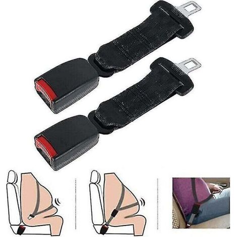 Set of 2 universal car seat belt extenders, adjustable, 23 cm, beige, 2 pieces (1/5)