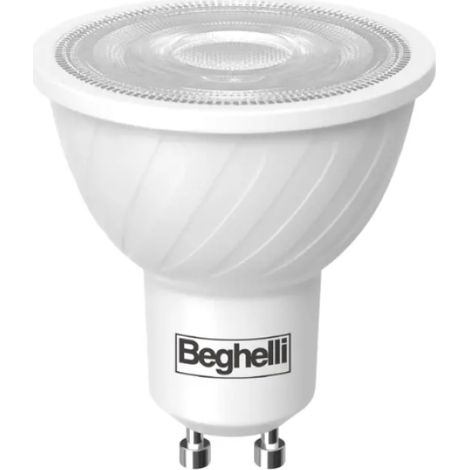 Lampadina led 6w gu10 3000k 530lm angolo 95° beghelli ecoled 57015