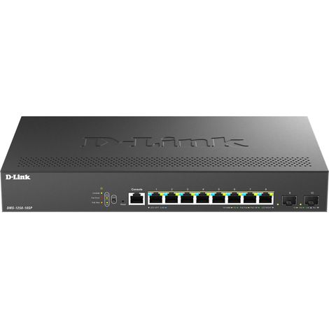 Conmutador D-Link DMS-1250-10SP/E de 8 puertos / RJ-45 Gigabit 100/1000/2,5G / SFP / PoE (1/5)