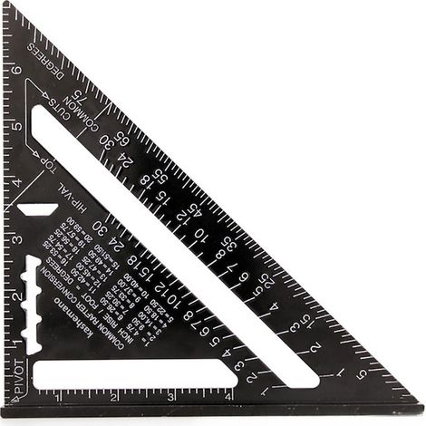 Quadrato architettonico in lega di alluminio, kashemano, nero, 180x180x260mm, angoli e lunghezze (1/5)