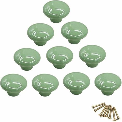 10 poignées en céramique, convenant aux tiroirs, armoires, coiffeuses et portes.vert (1/5)