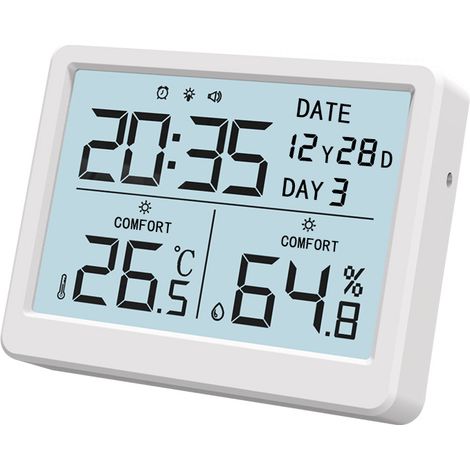 JSSEVN-Thermomètre Hygromètre Numérique sans Fil avec 3 Capteurs, Thermomètre Connecté, Écran LCD, Enregistrement Min/Max, Commutateur ℃/℉ (1/5)