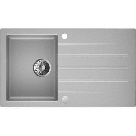 Granitspüle - Spülbecken - Küchenspüle - Beton - 86 x 50 cm - Einbauspüle - Langlebig, Elegant, Platzsparend, mit Siphon, Mojito 100 (1/5)
