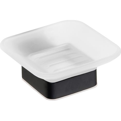 BEMETA Nero Porte-Savon carré en Laiton et verre, Noir (135008020) (1/2)