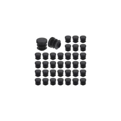 36 runde Kunststoff-Endkappen, schwarze Rohrendkappen, 14 mm (0,55 Zoll) für Möbelfüße, Rutschschutz für Stühle, Sofas, Tische und Regale