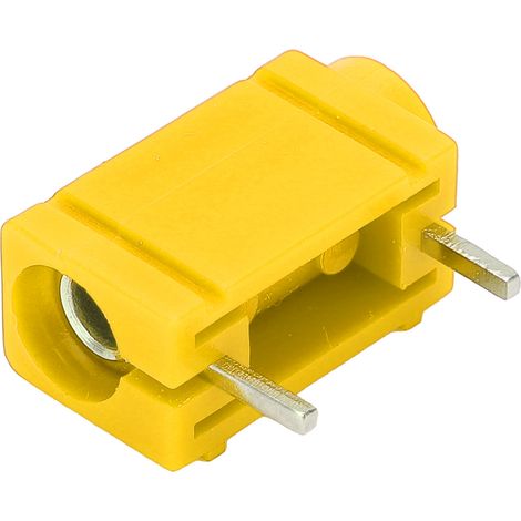 5pcs douilles banane 4mm professionnelles en laiton nickelé pour panneau PCB, accessoire de mesure jaune multimètre (1/5)