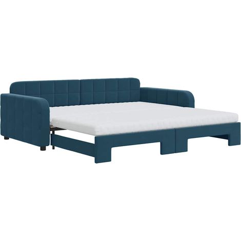 Maison Exclusive - Divano Letto Estraibile con Materassi Blu 100x200 cm Velluto