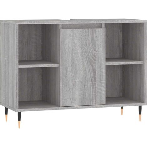 Maison Exclusive - Badschrank Grau Sonoma 80x33x60 cm Holzwerksto