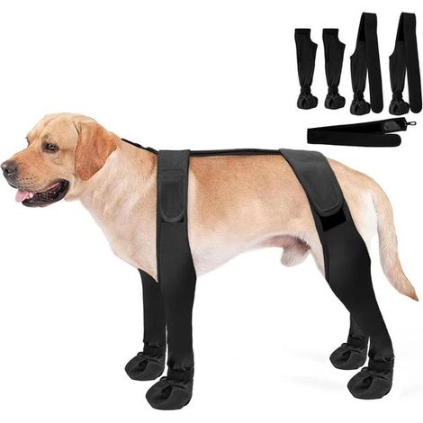 Scarpe per cani con chiusura sul tallone. Scarpe antiscivolo per cani di taglia grande. Protezioni impermeabili per le zampe con bretelle. Antiscivolo e resistenti alla neve. (1/5)