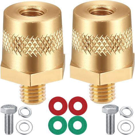 adaptateurs borne batterie M8, connecteur pôle de batterie automatique, ton laiton, borne filetée latérale ou supérieure M8, extension borne charge, pour voiture camion yacht (1/5)