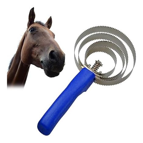 Peigne à démangeaisons pour chevaux, brosse anti - démangeaisons pour chevaux, peigne à démangeaisons pour bovins, peigne à démangeaisons double face en acier inoxydable, peigne en acier inoxydable po (1/5)