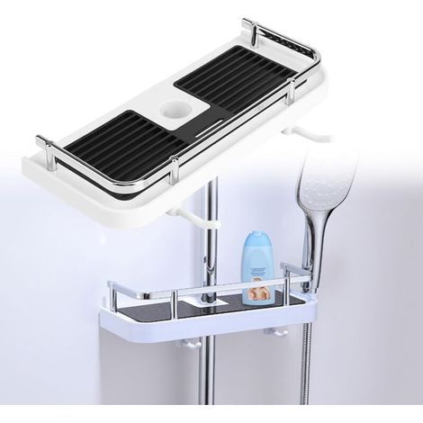 Étagère Douche Réglable Sans Perçage 24-25mm Barre (1/4)