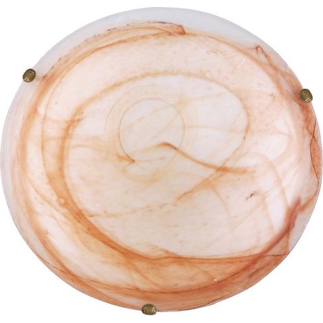 Plafoniera Duna 40 cm alabastro tabaco ganchos bronce