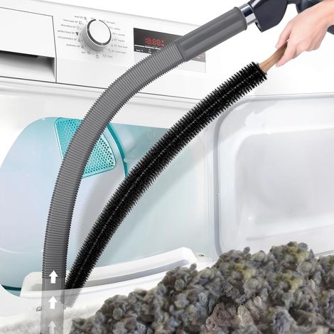 2-teiliges Trocknerentlüftungsreinigungsset, kompatibel mit den meisten Staubsaugern, inklusive Trockner-Flusenbürsten und Staubsauger-Schlauchaufsätzen zur schnellen Flusenentfernung, dunkelgrau (1/5)
