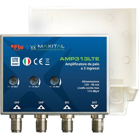 Amplificatore da palo FTE 3 Ingressi VHF/UHF/UHF