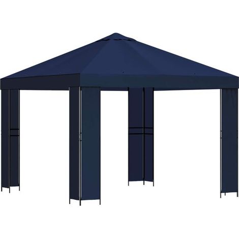 Gazebo de 3 mètres, polyester bleu et acier, 190 g/m² (1/5)