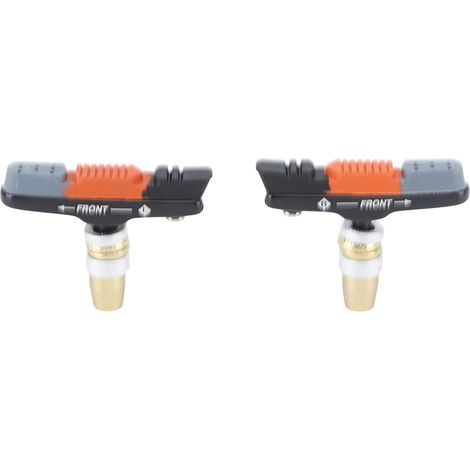 1 Paire de Plaquettes de Frein V pour VTT, Alliage d'Aluminium et Caoutchouc, Freinage Silencieux, Noir Orange Gris (1/5)