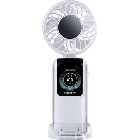 HONORNIC - Ventilateur portable silencieux 3600 mAh, puissant et silencieux, texture ABS, idéal pour la chambre, le bureau et l'école, blanc. (1/5)