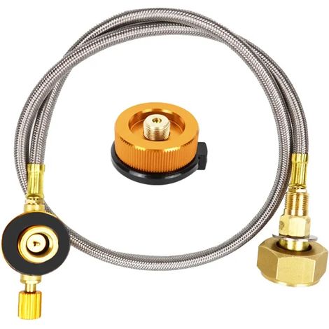 Adaptateur de remplissage de gaz pour réchaud de camping, adaptateur de remplissage de bouteille de propane, accessoires de connexion pour réservoir de gaz et réchaud portable (1/5)
