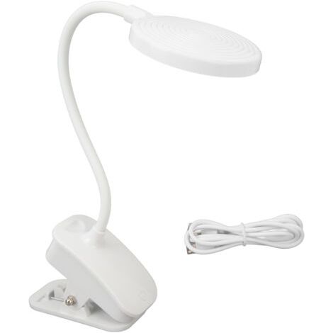 Lampe de bureau/table à pince LED pliable USB avec protection oculaire, lampe de lecture 5V pour chambre ou bureau, interrupteur tactile et variation d'intensité progressive (1/5)