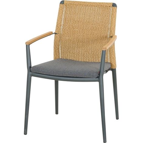Siena Garden Roma Stapelsessel - Teak FSC/Aluminium/Gardino®-Geflecht, natur (R07993) (1/5)