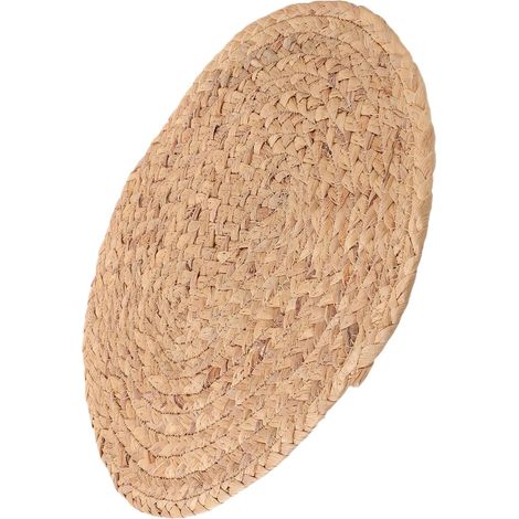Set de Table Rond en Paille Tressée Rustique, Tapis de Table Anti-brûlure et Résistant à l'usure Dessous de Plat Tissé, pour Usage Quotidien (1/5)