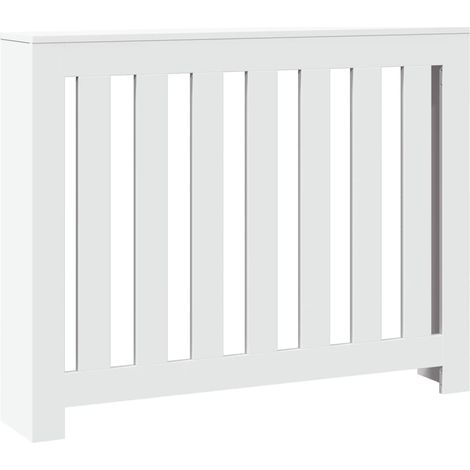 Cache-radiateur blanc 104x20x82 cm bois d'ingénierie