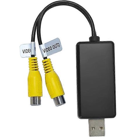 Adaptateur de sortie vidéo USB vers CVBS, 2 sorties CVBS, câble USB vers RCA, alimentation USB 5 V CC, compatible avec les lecteurs multimédias Android TV. (1/5)