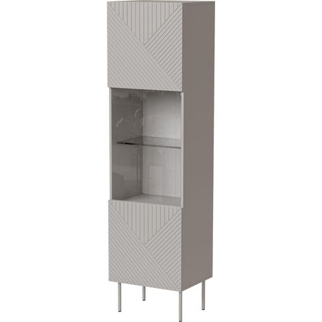 Estantería Doctrina I , Cerrable, Con puertas, Aglomerado laminado, Vidrio, MDF, Número de puertas: 0, Número de cajones: 0, 187x51x42cm
