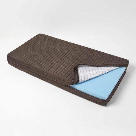 HOMESCAPES Housse de coussin en suédine pour coussin pour canapé 2 places, Chocolat (1/5)