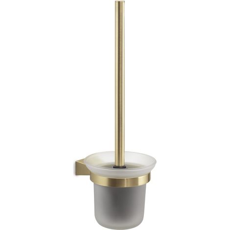 Scopino WC con ciuffo in setole da muro in acciaio inox e Cromall TN33-03 Gedy serie TONALE Oro Matt (1/2)
