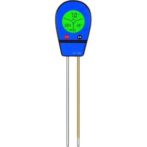 Appareil de mesure multifonction pour plantes : pH, température, humidité, fertilité, grand écran LCD rétroéclairé, idéal pour les plantes horticoles en pot. (1/5)