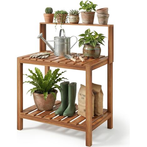 Table de rempotage d'extérieur Meuble de Rangement en Bois pour Le Jardin Poste de Travail de Jardinage pour terrasse ou Jardin (1/5)