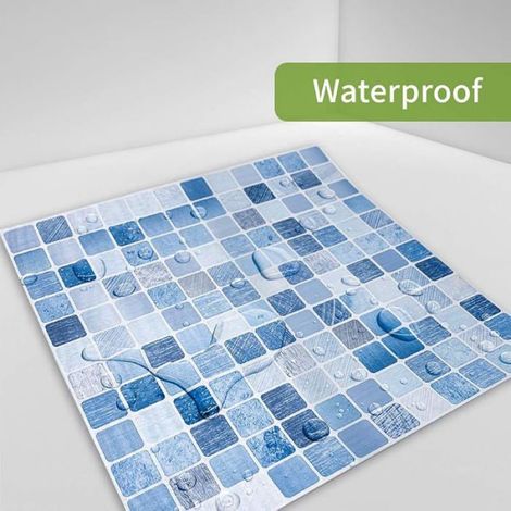 Autocollant Carrelage Mosaïque - 20x20 cm - Réutilisable - Pour Mur Cuisine Crédence Décoration Intérieure - Lot de 10 (1/5)