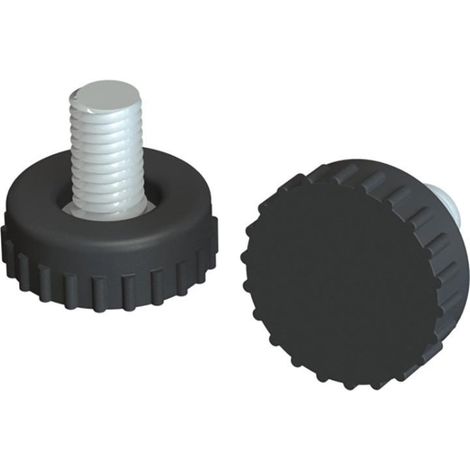 HERRAJES ALK pie nivelador tico d16 m6x8 negro , 0UNIDADES