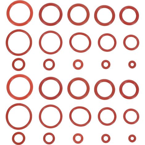 de 225 joints toriques en silicone rouge pour raccords de