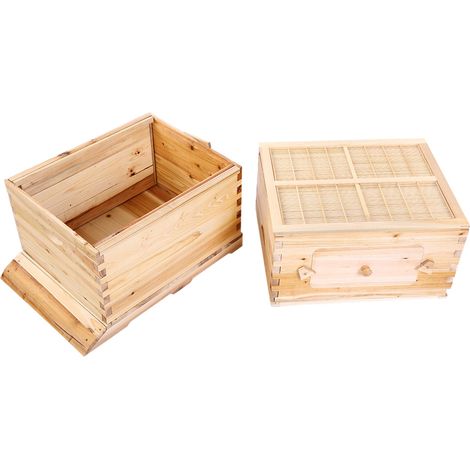 Maison d'élevage pour 7 cadres auto - Ruche super pour apiculture - Boîte de couvain en bois et acier (1/4)
