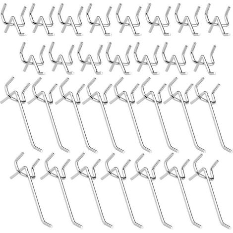 Metall-Lochwandhaken, Lochwandhaken, Wandmontage, Lochwand-Türhaken für Supermärkte, Einzelhandelsgeschäfte, 10 cm und 5 cm, Einzelhaken-Set, 30
