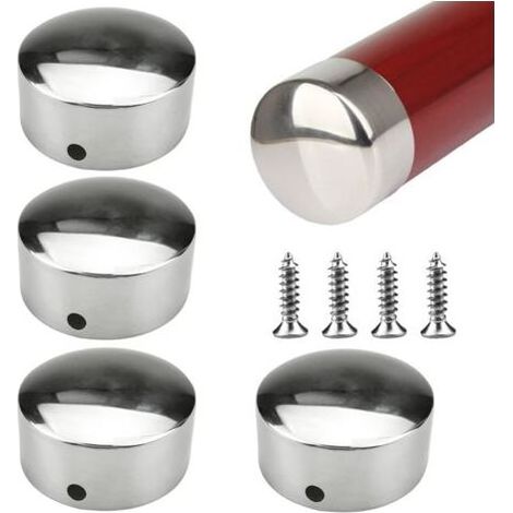 4 Pcs Embout De Main Courante Acier Inoxydable, Couvercle D'ExtréMité De L'Accoudoir Super Mince De 0,4 Mm,Embouts Ronds Pour Rampe D'Escalier, Avec 4 Vis En Acier Inoxydable(45mm) (1/5)