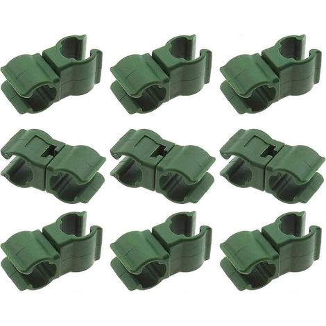 Conector de caña para enrejado de plantas, accesorios para soporte de ratán trepador, clip de estaca conector para jaula de tomate de jardín, huerto (11 mm) verde, 50 unidades