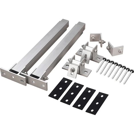 (1 paire) Supports de fixation inclinables pour panneaux solaires, en alliage d'aluminium, pour toit de camping-car ou bateau, panneaux de 50 à 400 W, fixation réglable par pieds. (1/5)